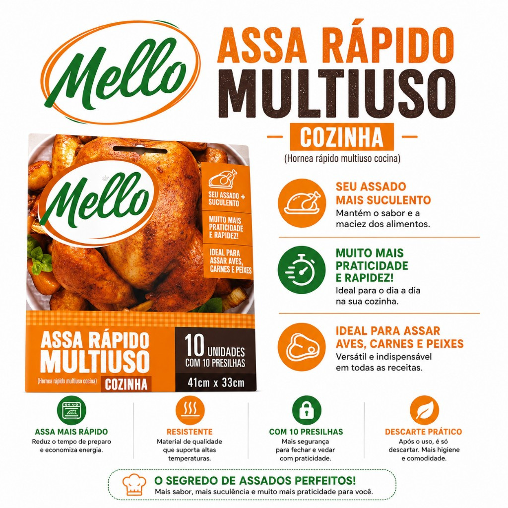 Imagem 1 de ASSA RÁPIDO MULTIUSO MELLO
🔥 Mais praticidade e sabor para o seu dia a dia!