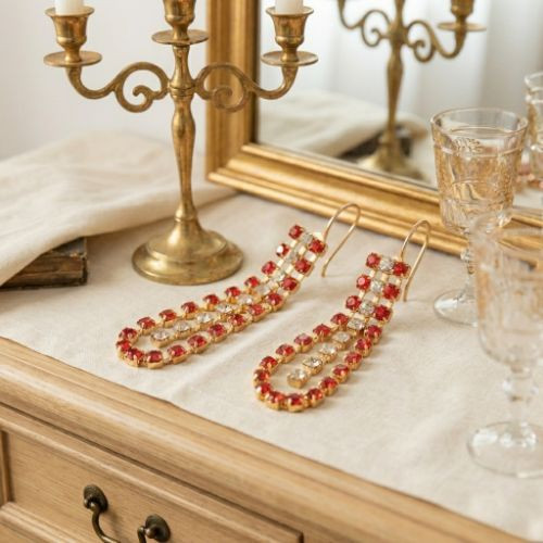 Imagen 1 de Aretes estilo chandelier strass