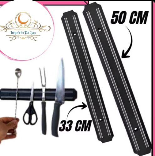 Imagem 1 de Barras magnéticas para facas e ferramentas. Trata-se de um suporte prático e versátil para organizar utensílios metálicos.