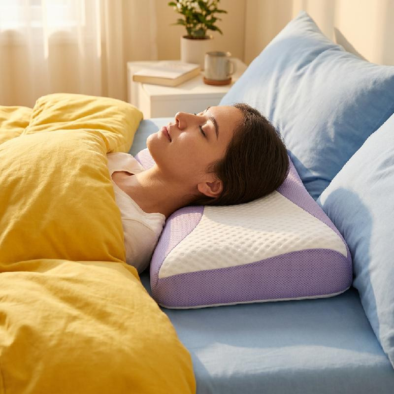 Imagen 1 de ALMOHADA ORTOPÉDICA VISCOELÁSTICA HOMBRO AROMA LAVANDA ANTIÁCAROS HIPOALERGÉNICA 60X40CM