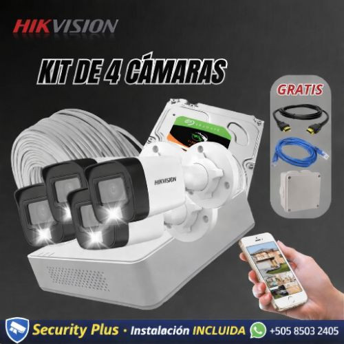 Imagen 1 de Kit 4 camaras hikvision