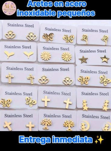 Imagen 1 de Aretes de acero inoxidable pequeños