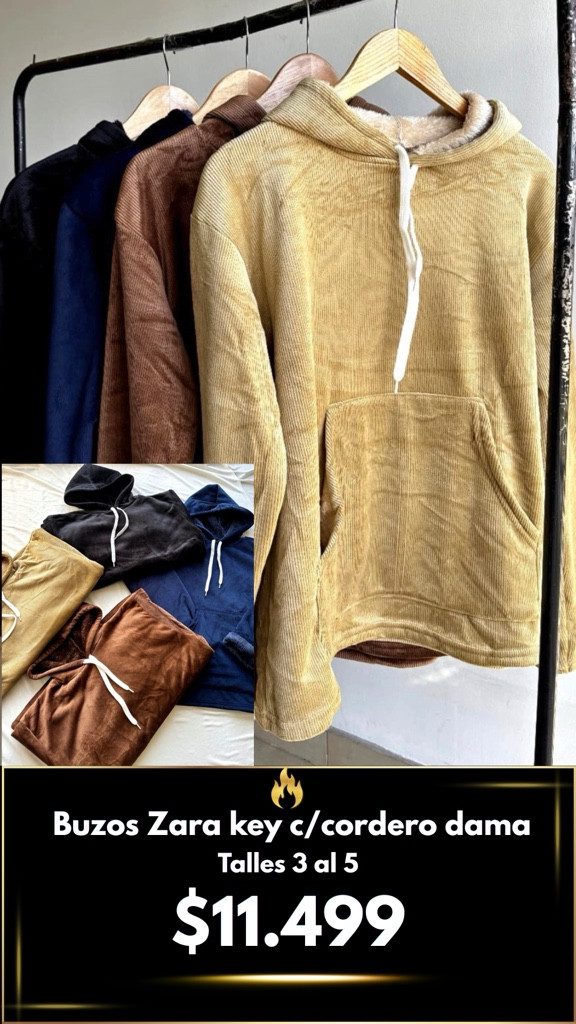 Imagen 1 de Buzo Zara key c/cordero dama $11.500 LLEGA EL MARTES