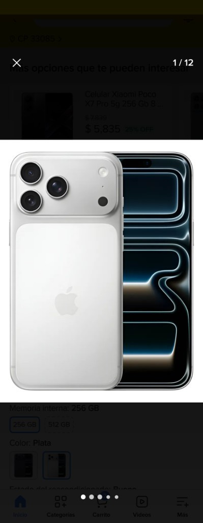 Imagen 1 de 17 PRO MAX PLATA 256 GB