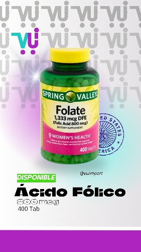 Imagen 1 de Acido fólico 800mcg 400 count