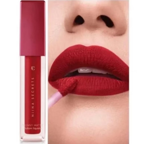 Imagem 1 de Batom Líquido Niina Secrets Skinny Matte Vermelho Hibisco 4ml