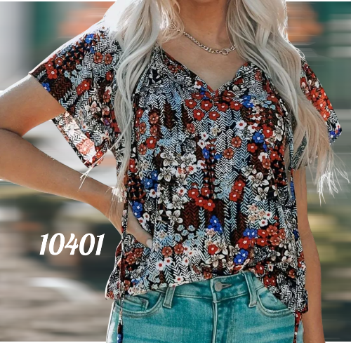 Imagen 1 de Blusa flores lazo, talla M