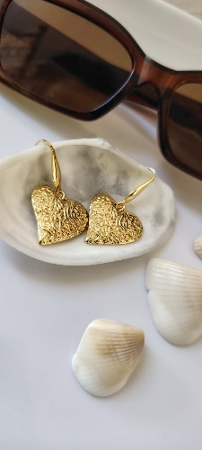 Imagen 1 de Aretes corazon colgante acero inoxidable