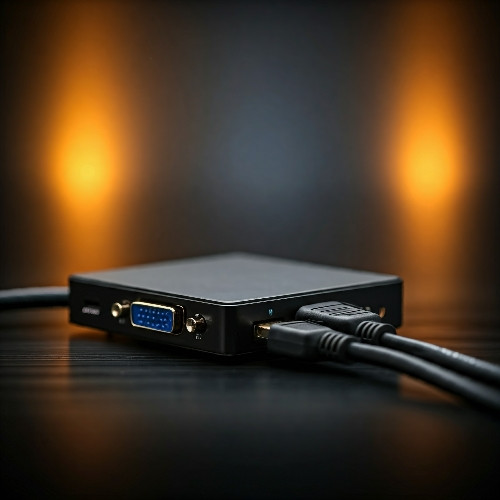 Imagen 1 de Adaptador HDMI IN a VGA OUT con cable de Audio 3.5 mm