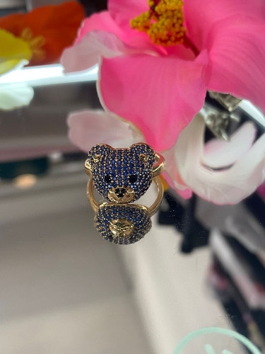 Imagen 1 de Anillo cara de oso azul
