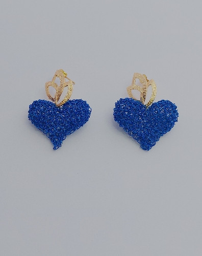Imagen 1 de Aretes Bombé Azul