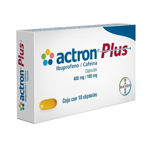 Imagen 1 de Actron plus (ibuprofeno + cafeína) 400mg / 100mg  10 cap