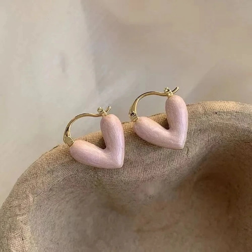 Imagen 1 de Aretes de corazón rosados