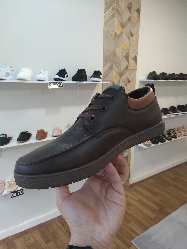 Imagen 1 de (BB) Zapato casual de cuero café oscuro con trenzas y costura superior decorativa