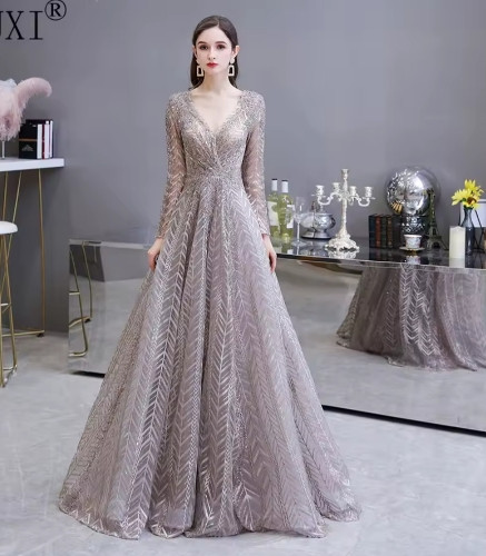 Imagen 1 de 1 vestido champagne bordado