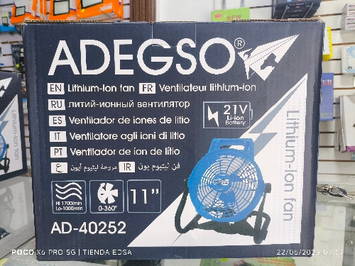 Imagen 1 de Abanico recargable de dos baterías adegso