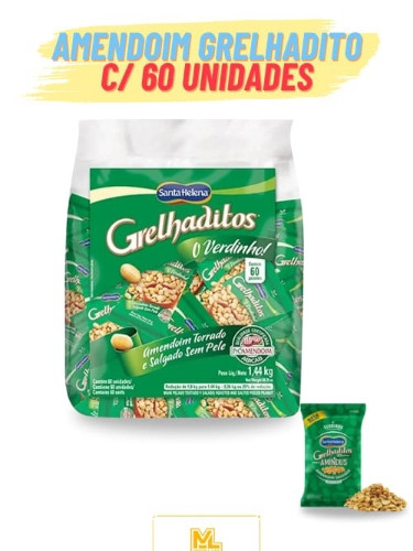Imagem 1 de Amendoim Grelhadito Sta Helena S/ Pele fd 60x24g /R$0,86cd