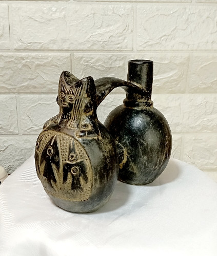 Imagen 1 de Cántaro chimú doble cántaro de asa puente