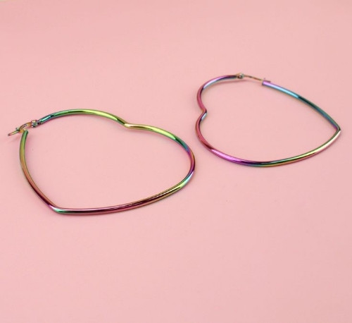 Imagen 1 de Argollas corazón tornasol