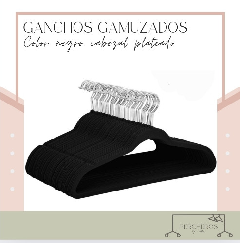 Imagen 1 de GAN-001 Set 36 ganchos terciopelo negro garfio plateado