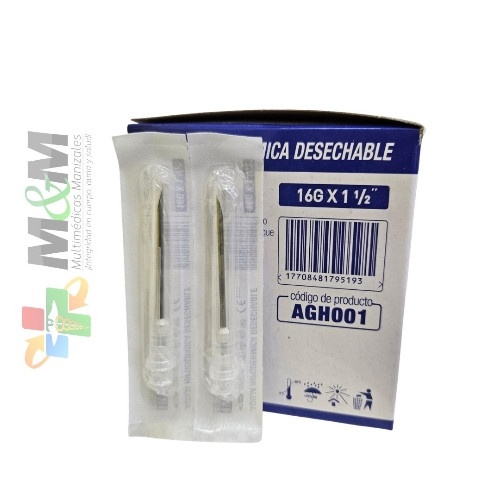 Imagen 1 de Aguja 16G X 1 1/2" caja X100 unidades 