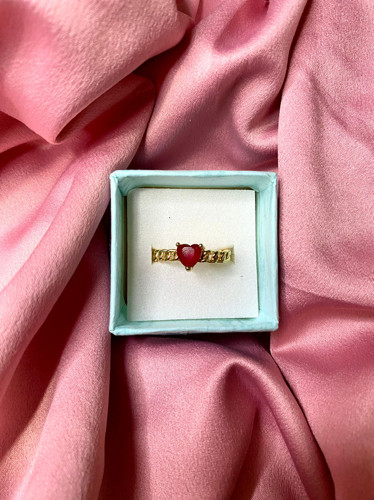 Imagen 1 de Anillos ajustable corazón rojo