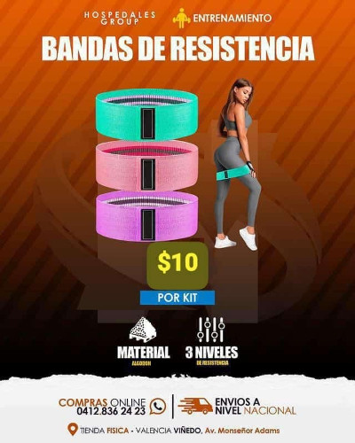 Imagen 1 de Bandas Elásticas de Resistencia Para hacer Ejercicios de Glúteos y Piernas.