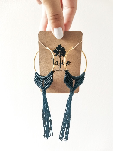Imagen 1 de Argollas macramé espiga
