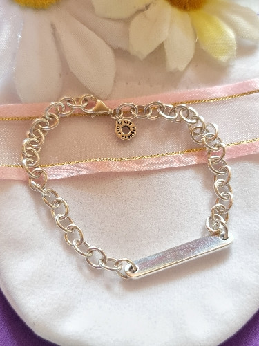 Imagen 1 de 1C 16CM Pulsera eslabones y plaquita 16CM 