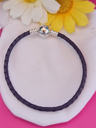 Imagen 1 de 1C 16CM Pulsera cuero morado broche bolita 16CM