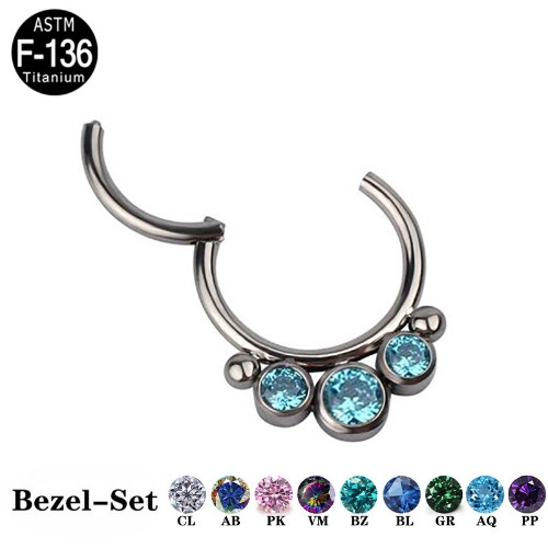 Imagen 1 de Aro clicker 3 zircon Ball clear 16g 10mm f136