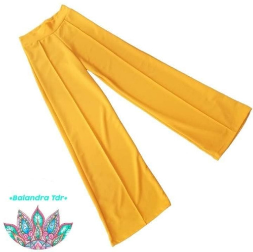Imagen 1 de Pantalón de vestir pierna ancha stretch color amarillo 