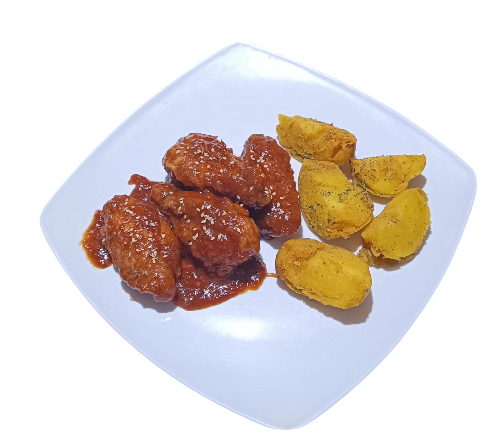 Imagen 1 de 10 Alitas BBQ con papas fritas