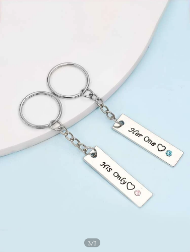 Imagen 1 de 2 piezas llavero aleación - Plateado