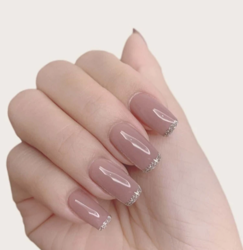 Imagen 1 de 24 piezas uña falsa con 1 hoja cinta - Rosa vieja