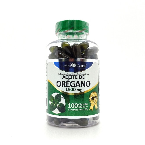 Imagen 1 de Aceite de Orégano Living Natural 1.500mg 100 cápsulas blandas
