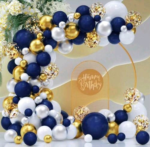 Imagen 1 de SET GLOBO AZUL MARINO/DORADO