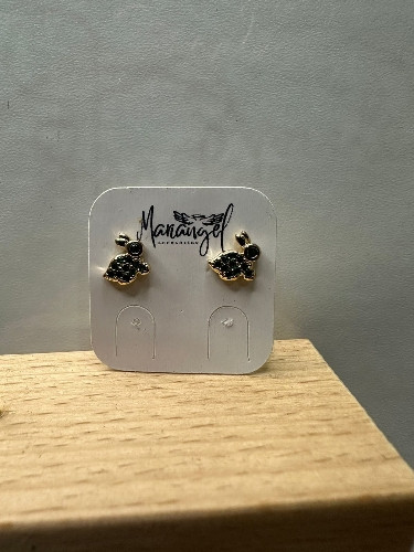 Imagen 1 de Aretes tortuga perlas verde 