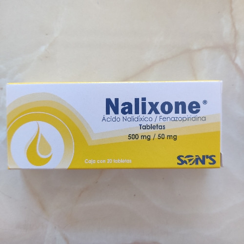 Imagen 1 de Ácido nalidíxico/ Fenazopiridina 500mg/50mg Nalixone