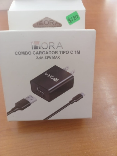 Imagen 1 de 1HORA COMBO CARGADOR TIPO C 2.4A 12W MAX (GAR142)