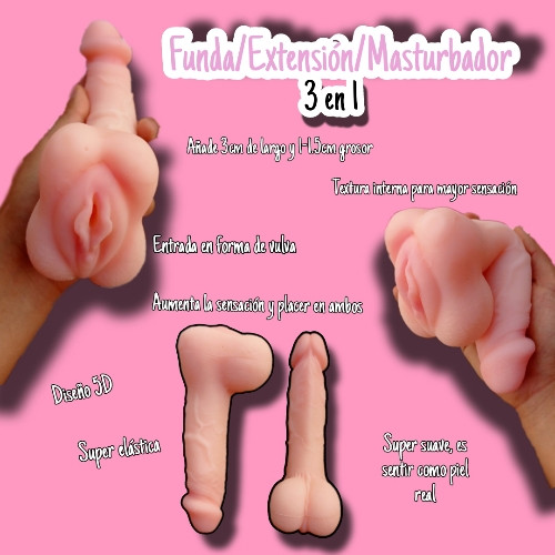 Imagen 1 de 3 en 1 Funda/Extensión/Masturbador