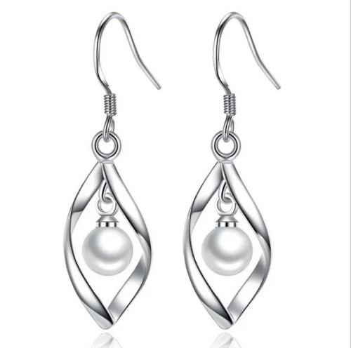 Imagen 1 de Aretes perla plata de ley *