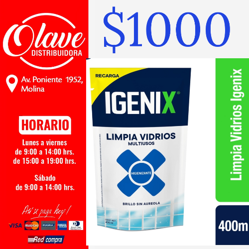 Imagen 1 de Limpiavidrios igenix 400ml