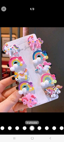 Imagen 1 de 10 piezas Chicas de arcoíris & con diseño de unicornio Pinza de pelo de cocodrilo para pelo Decoración