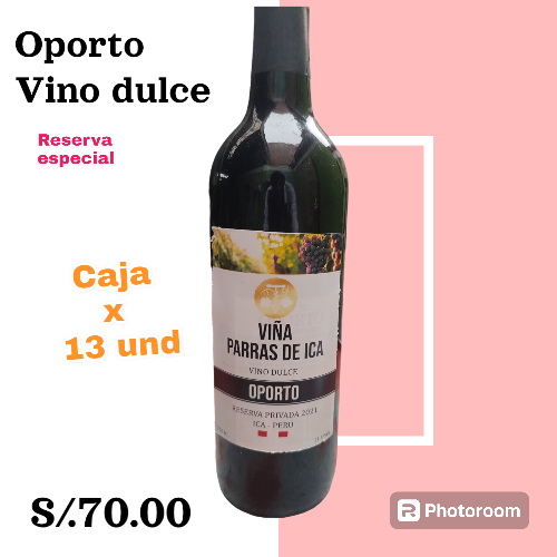 Imagen 1 de OPORTO vino dulce viña parras de ICA de 750 ml por 12 und 