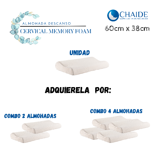 Imagen 1 de Alm Descanso CHAIDE CERVICAL MEMORY FOAM (Combo x 2)