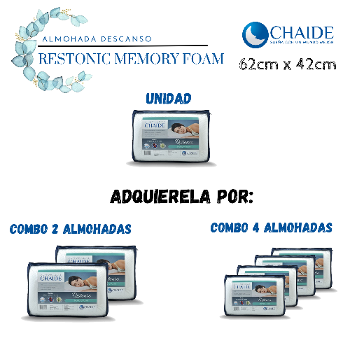 Imagen 1 de Alm Descanso CHAIDE RESTONIC MEMORY FOAM (Combo x 2)