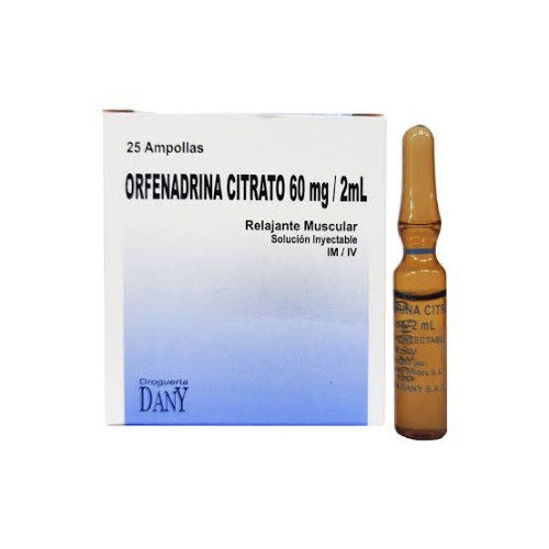 Imagen 1 de ORFENADRINA CITRATO 60MG/2ML AMP
