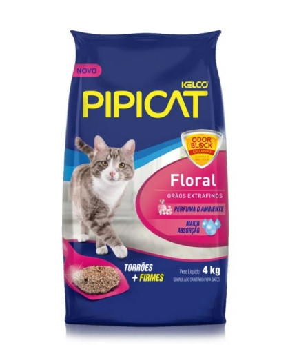 Imagem 1 de Areia sanitária para gatos Pipicat Floral- 4 kg