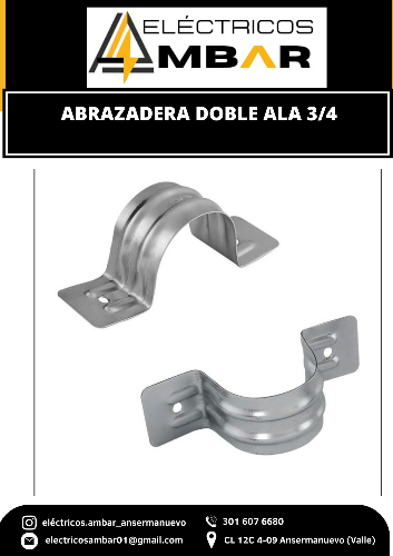Imagen 1 de ABRAZADERA DOBLE ALA 3/4"
